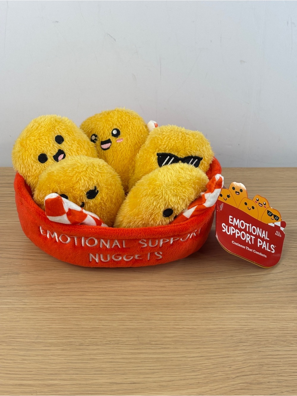 Emotional Support Pals Yellow Nugget in Restaurant Basket Plush NWT